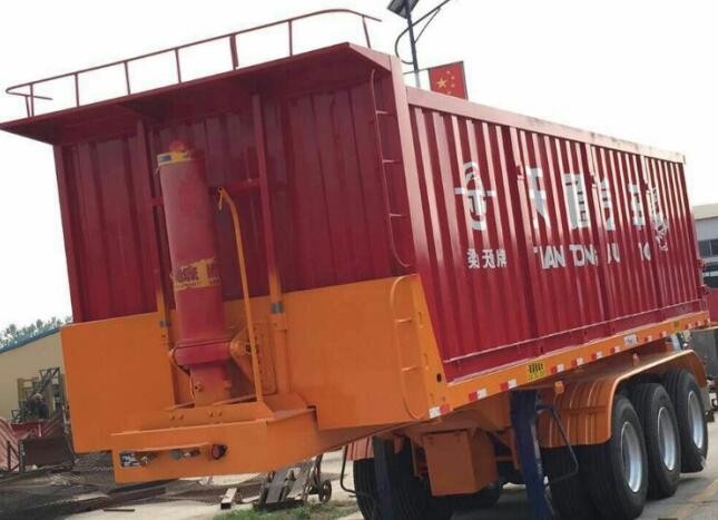 重型平板后翻自卸半挂车